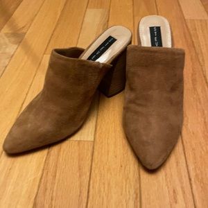 Steve Madden block heel leather mules